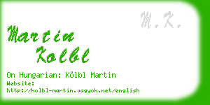 martin kolbl business card