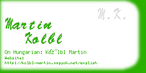 martin kolbl business card
